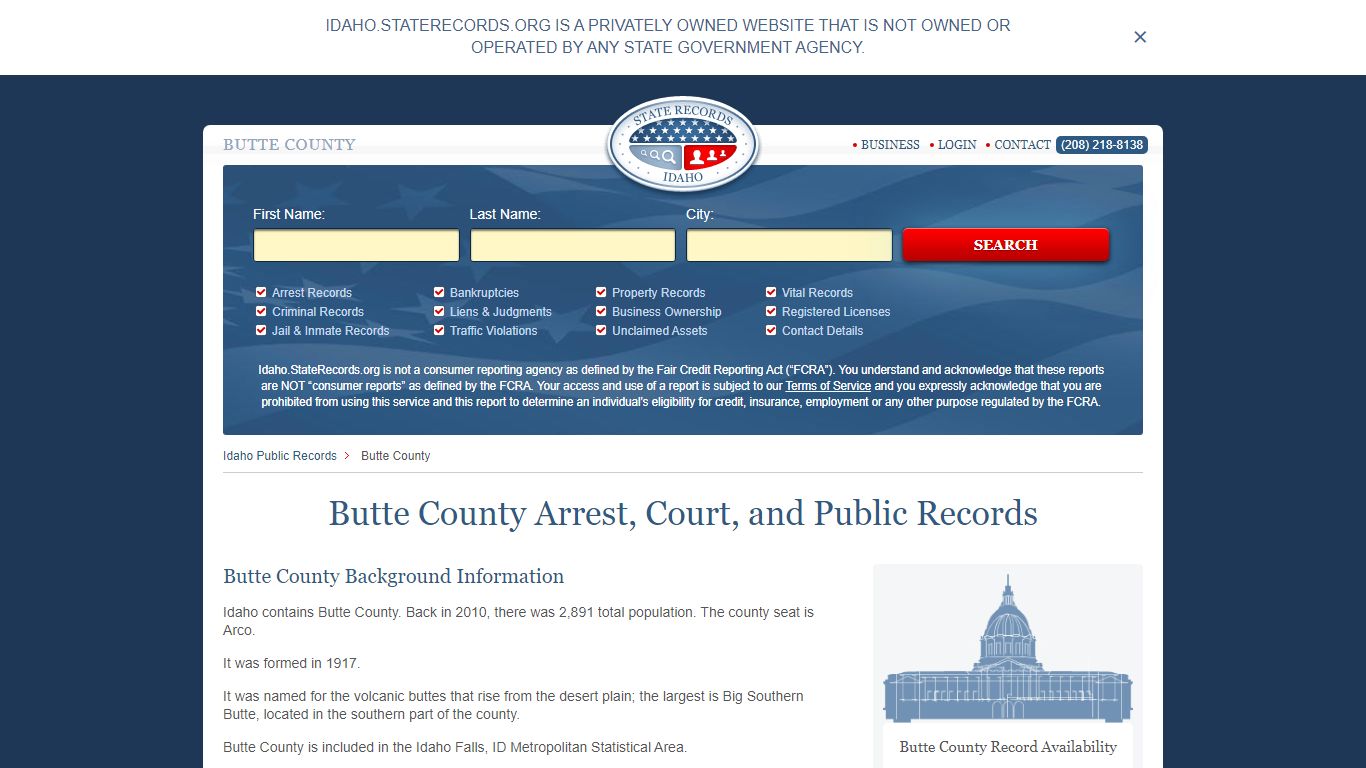 Butte County Arrest, Court, and Public Records